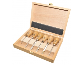 5697001-5697001, DOS CEREZAS, Juego 6 gubias selecion especial para grabado xilografia en caja madera-1.