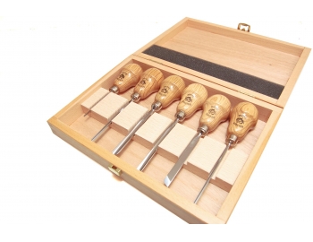 5697001-5697001, DOS CEREZAS, Juego 6 gubias selecion especial para grabado xilografia en caja madera-4.