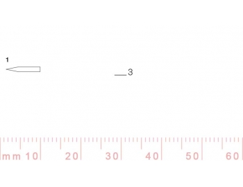 1/3-1/3, Pfeil, Gubia Recta corte 1, 3mm, doble bisel, plana-1.
