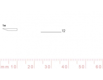 1/12e-1/12e, Pfeil, Gubia Recta corte 1e, 12mm, un bisel, plana-1.