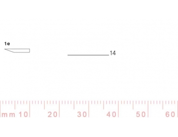 1/14e-1/14e, Pfeil, Gubia Recta corte 1e, 14mm, un bisel, plana-1.
