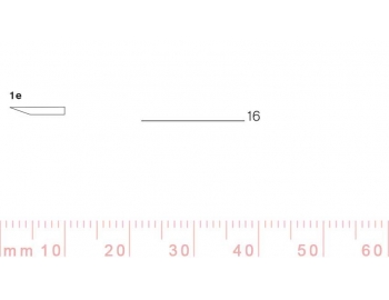 1/16e-1/16e, Pfeil, Gubia Recta corte 1e, 16mm, un bisel, plana-1.