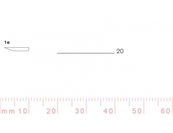 1/20e-1/20e, Pfeil, Gubia Recta corte 1e, 20mm, un bisel, plana-1.