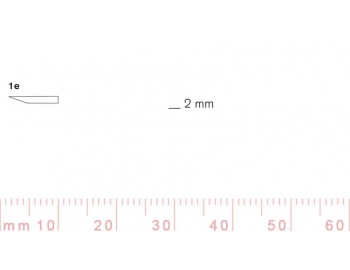 1/2e-1/2e, Pfeil, Gubia Recta corte 1e, 2mm, un bisel, plana-1.