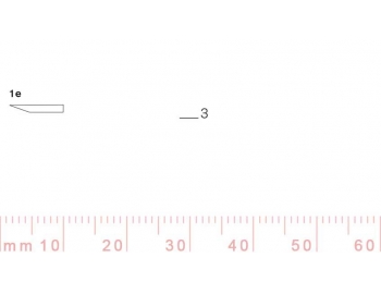 1/3e-1/3e, Pfeil, Gubia Recta corte 1e, 3mm, un bisel, plana-1.