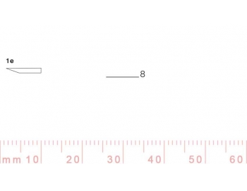 1/8e-1/8e, Pfeil, Gubia Recta corte 1e, 8mm, un bisel, plana-1.