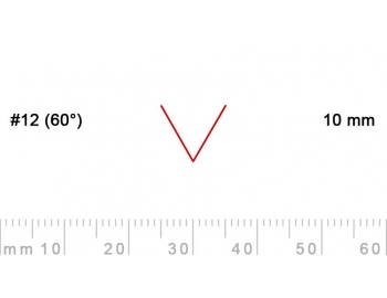 12/10-12/10, Pfeil, Gubia Recta  en V corte 12 (60°), 10mm, pico de gorrión-1.