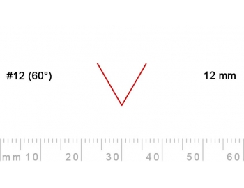 12/12-12/12, Pfeil, Gubia Recta  en V corte 12 (60°), 12mm, pico de gorrión-1.