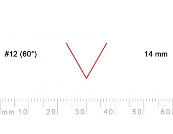 12/14-12/14, Pfeil, Gubia Recta  en V corte 12 (60°), 14mm, pico de gorrión-1.