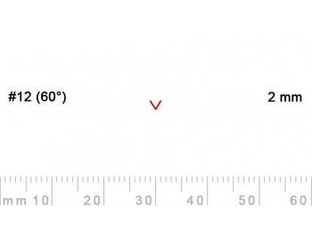 12/2-12/2, Pfeil, Gubia Recta  en V corte 12 (60°), 2mm, pico de gorrión-1.