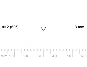 12/3-12/3, Pfeil, Gubia Recta  en V corte 12 (60°), 3mm, pico de gorrión-1.