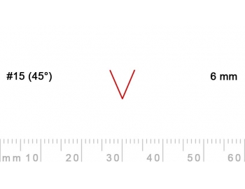 15/6-15/6, Pfeil, Gubia Recta  en V corte 15 (45°), 6mm, pico de gorrión-1.