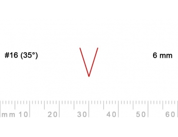 16/6-16/6, Pfeil, Gubia Recta  en V corte 16 (35°), 6mm, pico de gorrión-1.