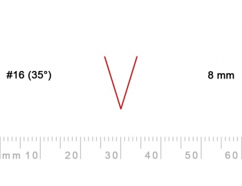 16/8-16/8, Pfeil, Gubia Recta  en V corte 16 (35°), 8mm, pico de gorrión-1.