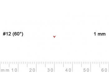 L 12/1-L 12/1, Pfeil, Gubia recta en V, corte 12 (60°), 1mm, mango pera-1.