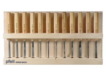 D 12er-Set de gubias 12pz medianas con stand de madera Pfeil D 12er-1.