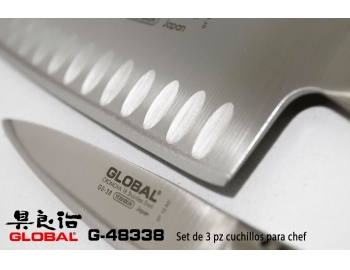 G-48338-3pz. Set cuchillos de chef Global G-48338-3.
