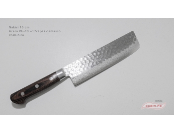 HAAn16-Cuchillo Nakiri 16cm acero VG-10+damasco Yoshihiro HAAn16-1.