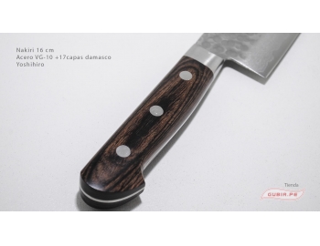 HAAn16-Cuchillo Nakiri 16cm acero VG-10+damasco Yoshihiro HAAn16-6.