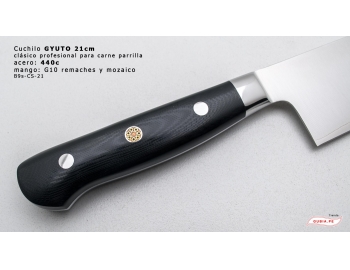 B9s-CS-21-Cuchillo chef 21cm clásico carnicero parrilla 440c acero B9s-CS-21-2.