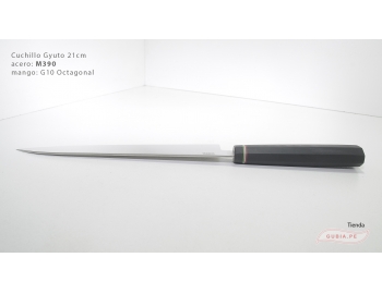 GUB0083-Cuchillo Gyuto 21 cm acero M390 mango G10 octagonal negro Italia GUB0083-6.