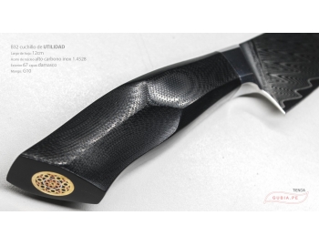 B32-WY-Cuchillo de utilidad 12cm  acero 10Cr+damasco 67capas Feng 锋 B32-WY-3.
