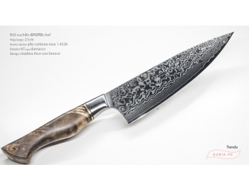 B30-CS-21-Cuchillo Gyuto 21cm acero 10Cr+damasco 67capas mango de madera de Sicomoro B30-CS-21-1.