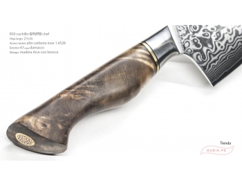 B30-CS-21-Cuchillo Gyuto 21cm acero 1.4528+damasco 67capas mango de madera de Sicomoro B30-CS-21-3.
