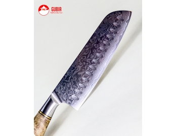 B30-RS-Santoku 18cm acero 10Cr+damasco 67capas mango de madera de Sicomoro B30-RS -2.