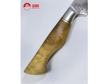 B30-WY-Cuchillo de utilidad 13cm  acero 10Cr+damasco 67capas mango de madera de Sicomoro B30-WY-2.