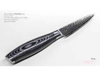 B20-SG-Cuchillo Utilidad 9cm acero 10Cr+damasco 67capas Elegante 雅 Pakka B20-SG-1.