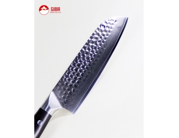 B13h-RS-Santoku 18cm acero 10Cr+damasco martillado 67capas Ebano B13h-RS-2.