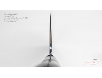 B20-XC-Cuchillo Nakiri 17cm acero 10Cr+damasco 67capas Elegante 雅 Pakka B20-XC-4.
