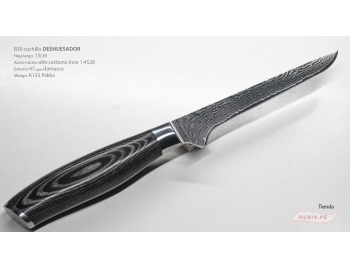 B20-TG-Cuchillo Deshuesar 15cm acero 10Cr+damasco 67capas Elegante 雅 Pakka B20-TG-1.