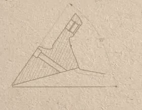 Dibujo tecnico cama 55 grados de cepillo personalizado marca Veritas