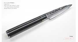 B1z-SG-Cuchillo de Pelar 9cm acero 10Cr+damasco martillado 67capas Ebano+Bronce B1z-SG.