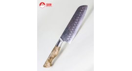 B30-RS-Santoku 18cm acero 10Cr+damasco 67capas mango de madera de Sicomoro B30-RS .