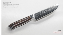 B13-NP-Cuchillo de Steak 12cm acero 1.4528+damasco Palo Rosa B13-NP.