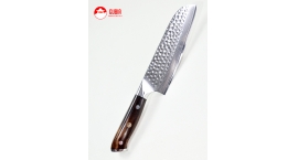 B13D-RS-Santoku 18cm acero 10Cr+Damasco martillado 67capas B13D-RS.