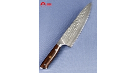 B13D-CS-21-Cuchillo Gyuto 21cm acero 10Cr+Damasco martillado 67capas B13D-CS-21.