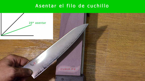 Asentar el filo de cuchillo