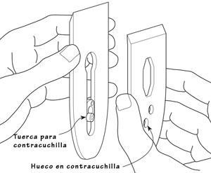 Dibujo tecnico de la hoja y contra cuchilla de cepillo manual personalizado